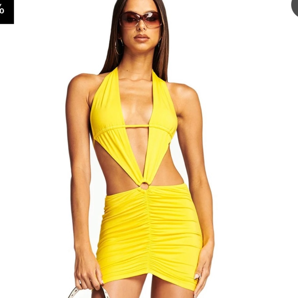 I.AM.GIA yellow halter dress - Picture 2 of 4